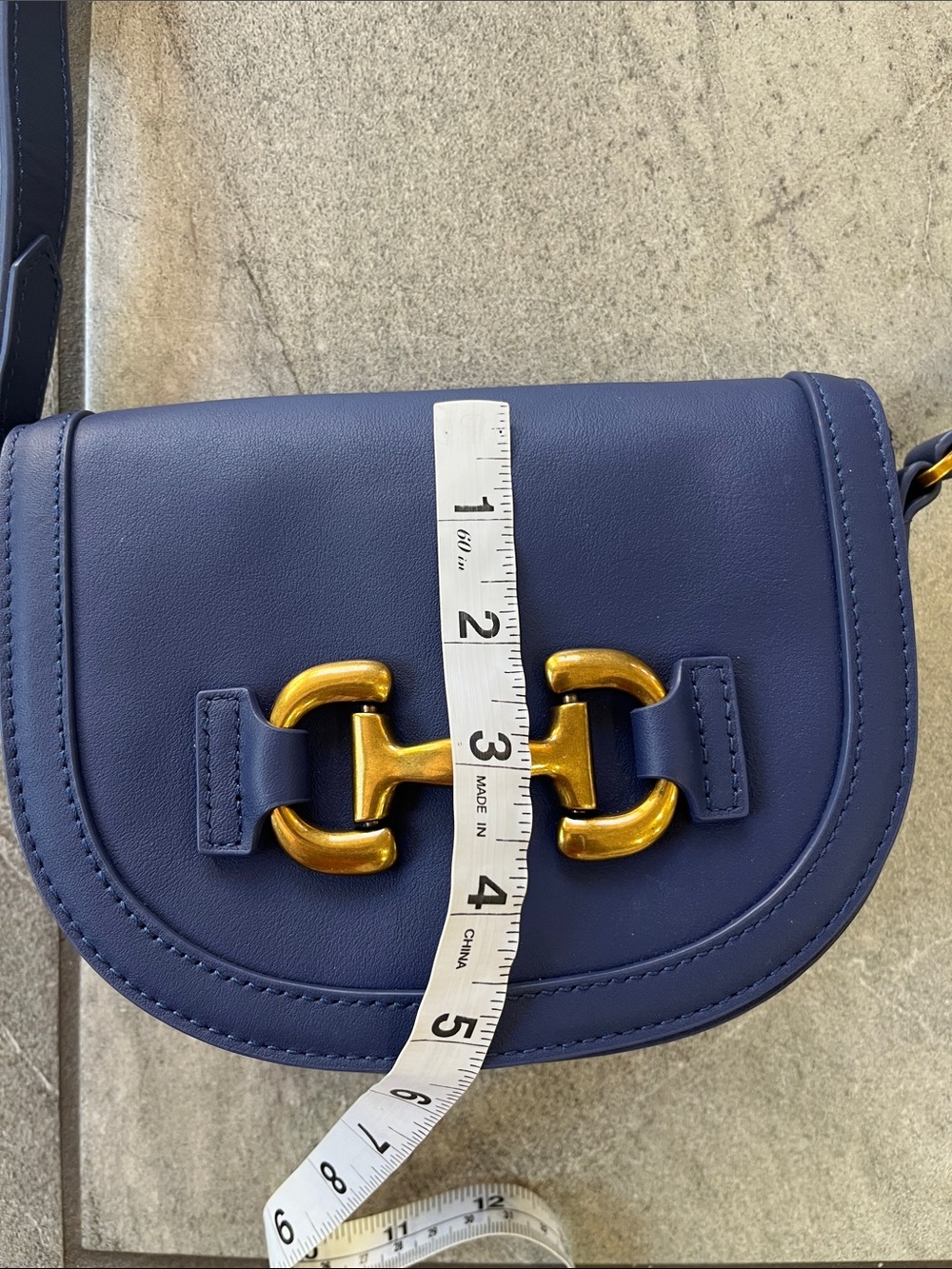 💙 Boden Iris Leather Mini Satchel Blue Crossbody Shoulder Bag - Picture 10 of 11